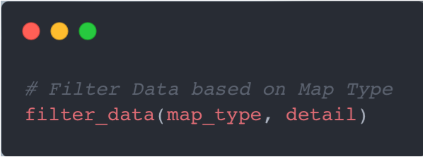 Filter Data based on the selection per 'Map Type'