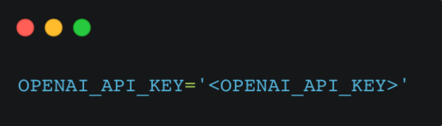 OpenAI API Key Environment file.